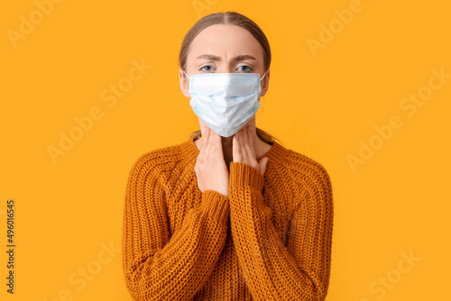 Ill young woman in medical ...