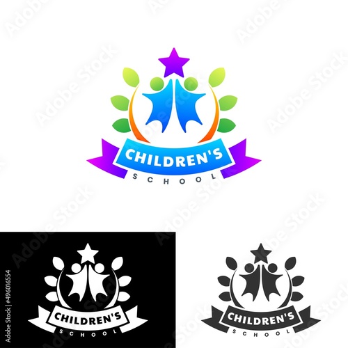 children school logo design template