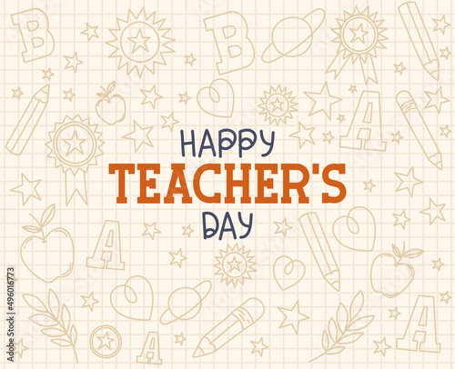 happy teachers day illustration