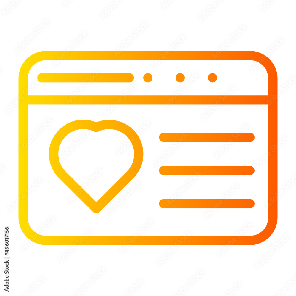 heart browser gradient icon heart browser gradient icon