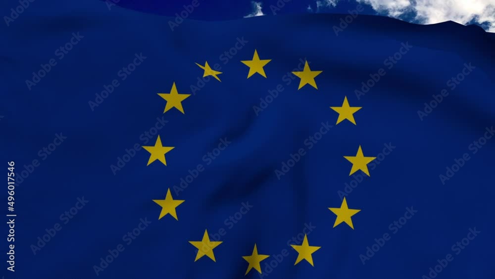 European Union flag, flag fluttering like in the wind European Union flag, flag fluttering like in the wind