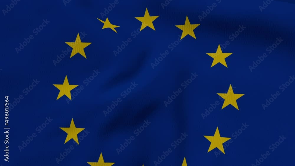 European Union flag, flag fluttering like in the wind European Union flag, flag fluttering like in the wind
