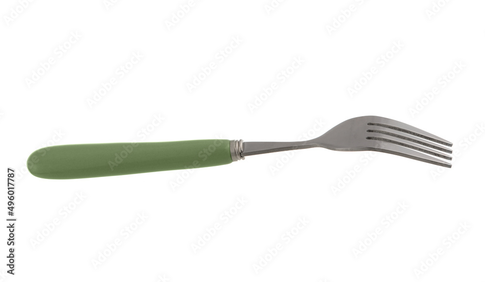 Stylish stainless steel fork on white background Stylish stainless steel fork on white background