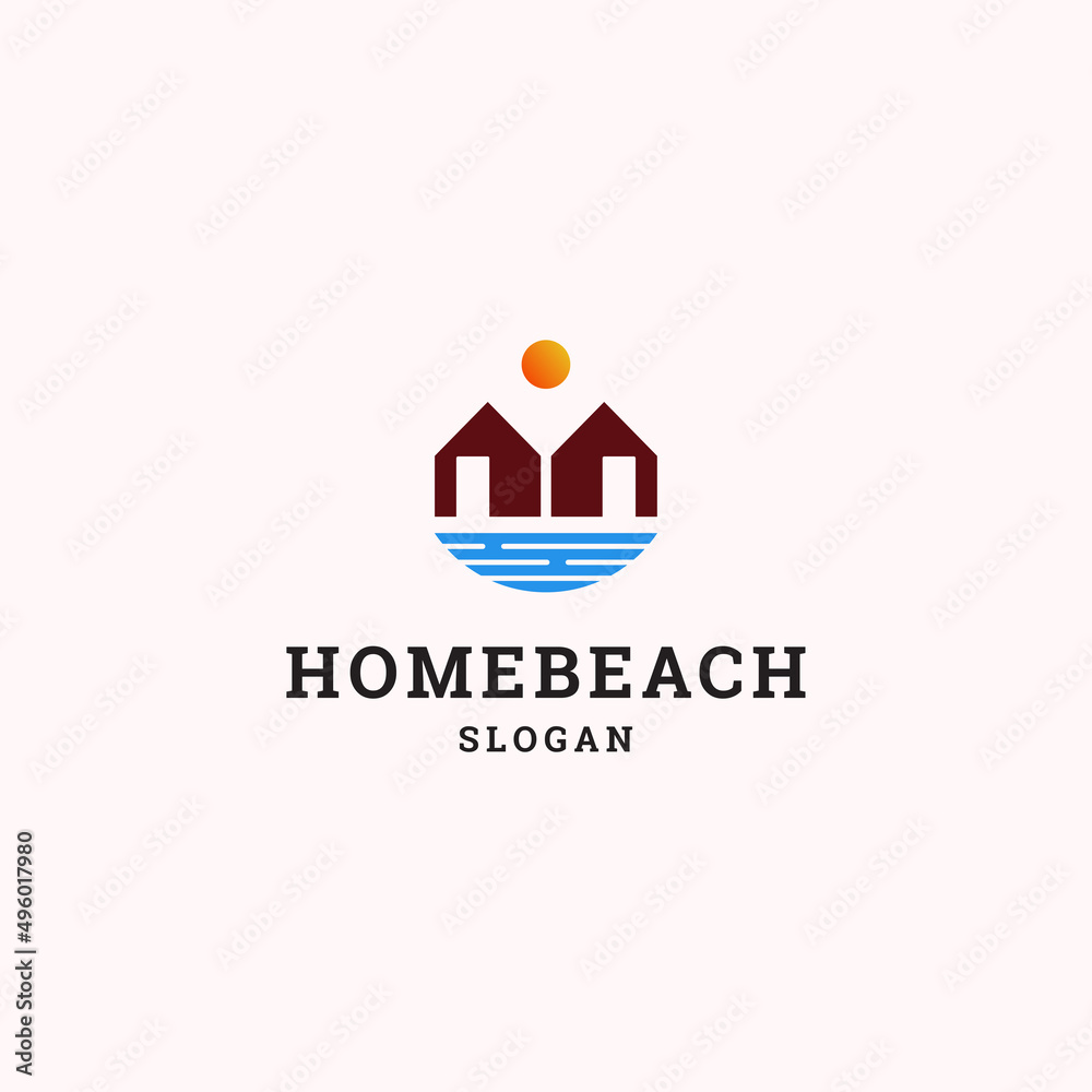 Home beach logo icon design template vector illustration