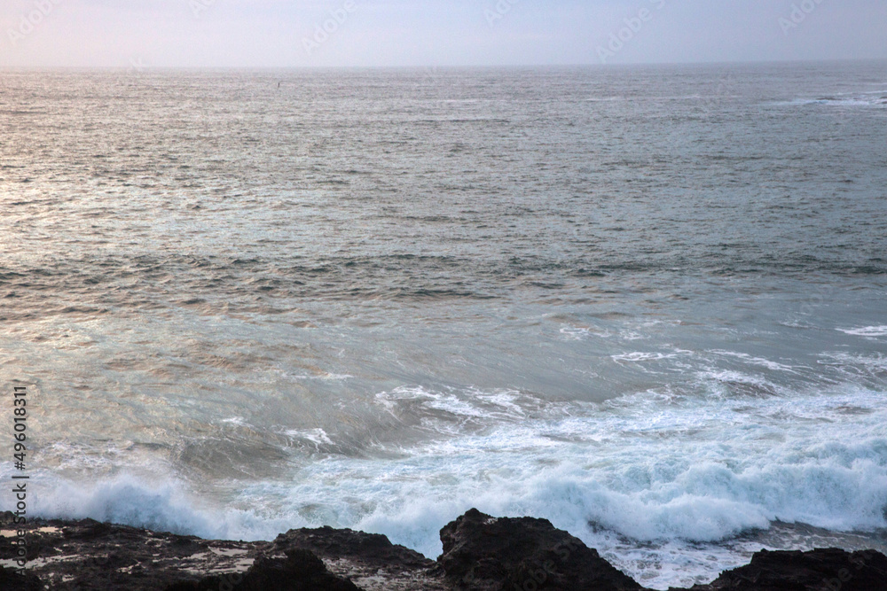 View of the Pacific Ocean along the California Coast, Mendocino, United States.