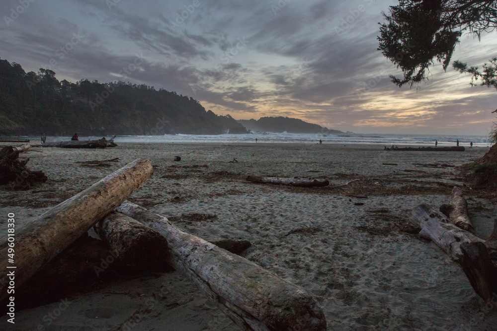 Empty beach at sunset in Mendocino County, along the California Coast, United States. Empty beach at sunset in Mendocino County, along the California Coast, United States.