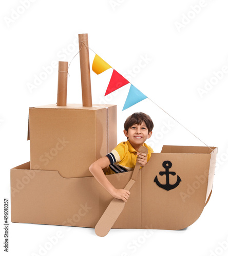 Cute little boy playing wit...