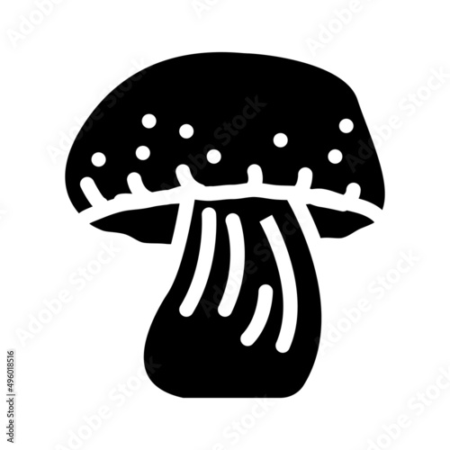 cep mushroom glyph icon vector. cep mushroom sign. isolated contour symbol black illustration