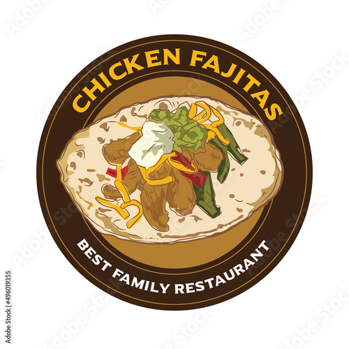 Mexican cuisine Chicken fajitas hand drawn vector illustration,perfect for menu and poster decor restaurant