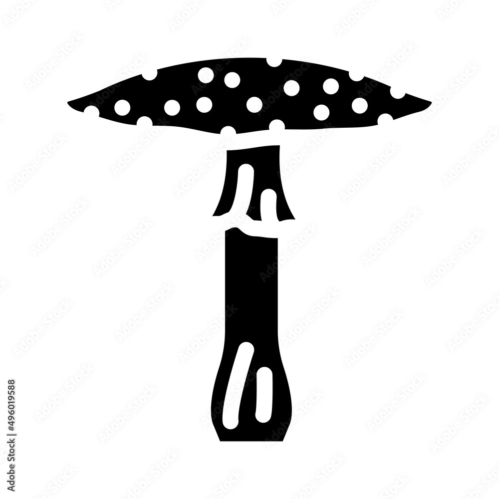 toadstool mushroom glyph icon vector. toadstool mushroom sign. isolated contour symbol black illustration