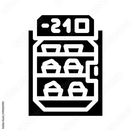 freezer factory equipment glyph icon vector. freezer factory equipment sign. isolated contour symbol black illustration