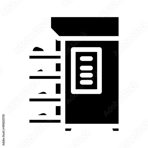 cooking and baking chamber glyph icon vector. cooking and baking chamber sign. isolated contour symbol black illustration