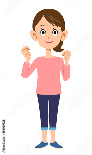 張り切る女性
