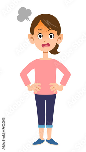 怒る女性
