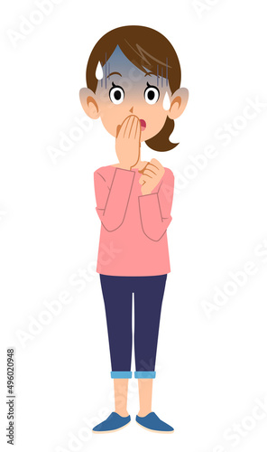 青ざめる女性
