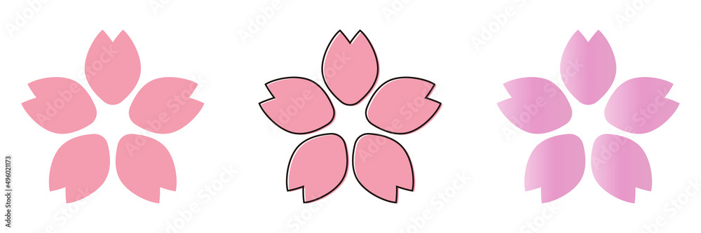 Cherry blossom icon set with various designs. Vector.
