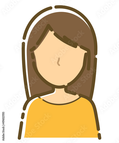 Simple female faceless icon