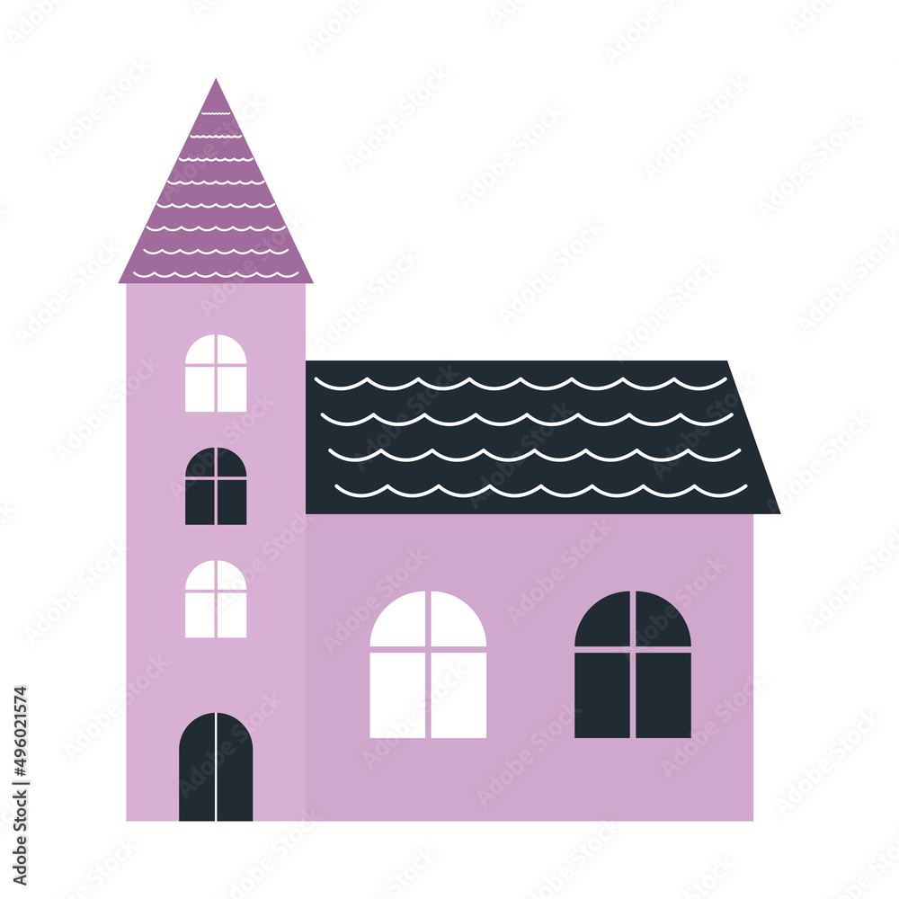 purple church illustration