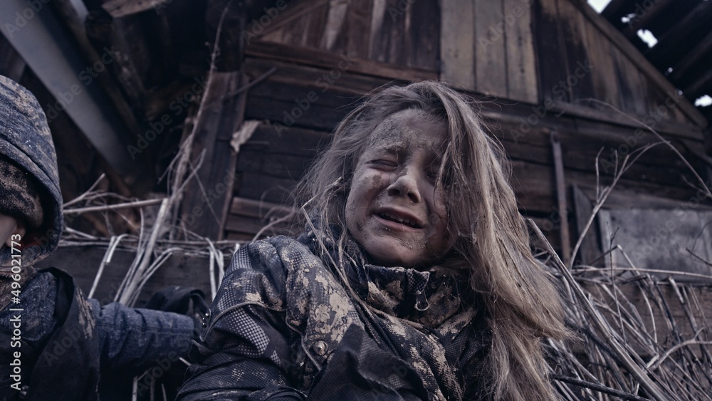 Children without a home, apocalypse, war Children without a home, apocalypse, war
