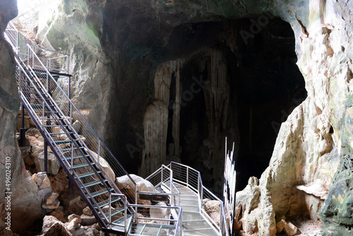 Urai Thong Cave is a cross limestone cave . There are three caves in the mountain, La-ngu district,Satun Province, Thailand photo