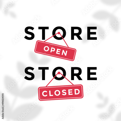 A business sign that says open and close pictures of various business opening and closing signs