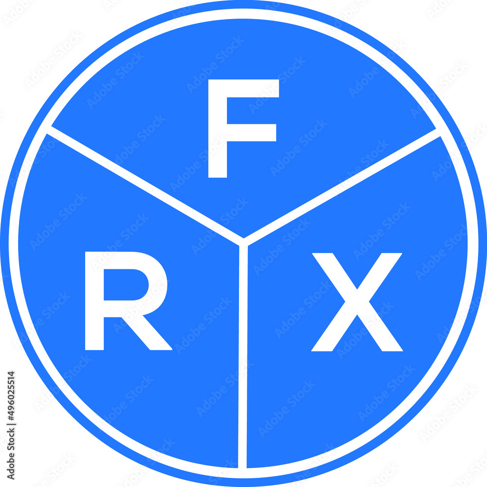 FRX letter logo design on White background. FRX creative Circle letter logo concept. FRX letter design. FRX letter logo design on White background. FRX creative Circle letter logo concept. FRX letter design.