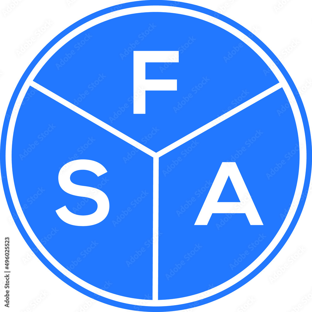 FSA letter logo design on White background. FSA creative Circle letter logo concept. FSA letter design. FSA letter logo design on White background. FSA creative Circle letter logo concept. FSA letter design.