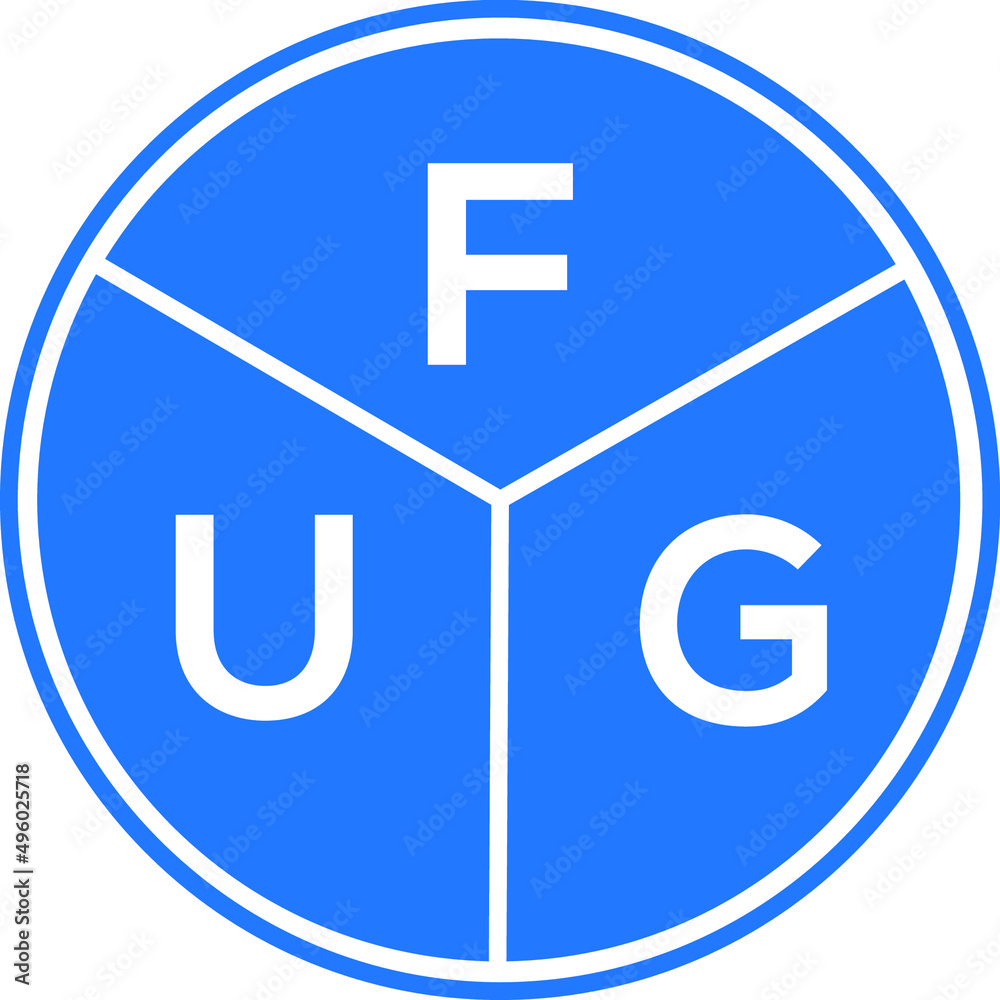 FUG letter logo design on White background. FUG creative Circle letter logo concept. FUG letter design. FUG letter logo design on White background. FUG creative Circle letter logo concept. FUG letter design.