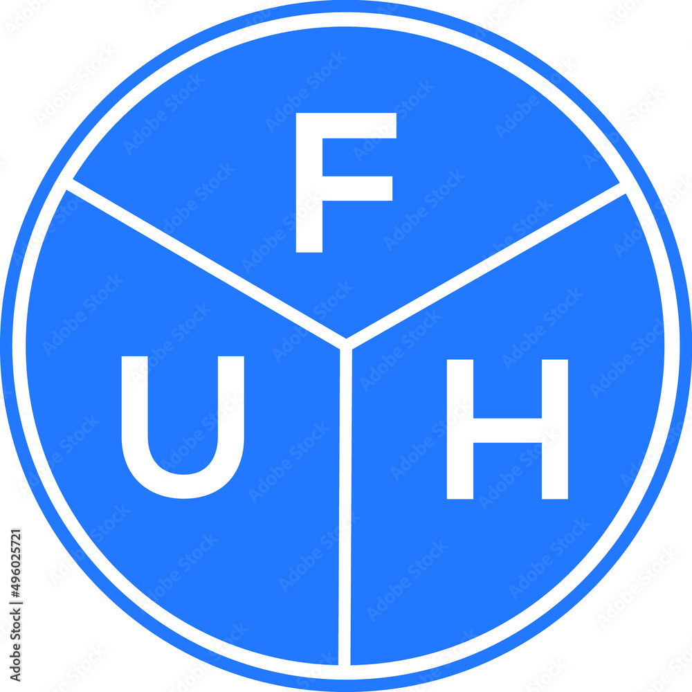 FUH letter logo design on White background. FUH creative Circle letter logo concept. FUH letter design. FUH letter logo design on White background. FUH creative Circle letter logo concept. FUH letter design.