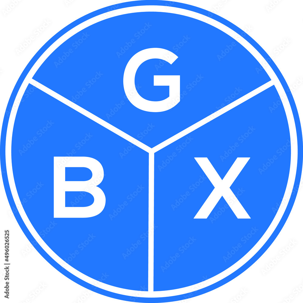 GBX letter logo design on White background. GBX creative Circle letter logo concept. GBX letter design. GBX letter logo design on White background. GBX creative Circle letter logo concept. GBX letter design.