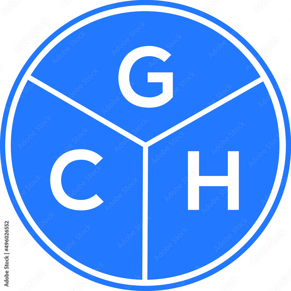 GCH letter logo design on White background. GCH creative Circle letter logo concept. GCH letter design. 