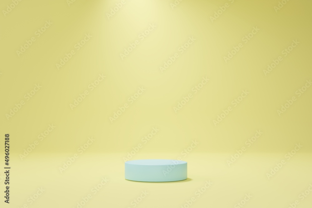 Blue podium on yellow abstract background. Blue podium on yellow abstract background.