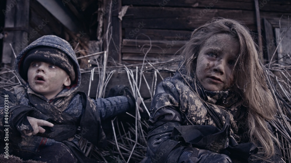 Children without a home, apocalypse, war