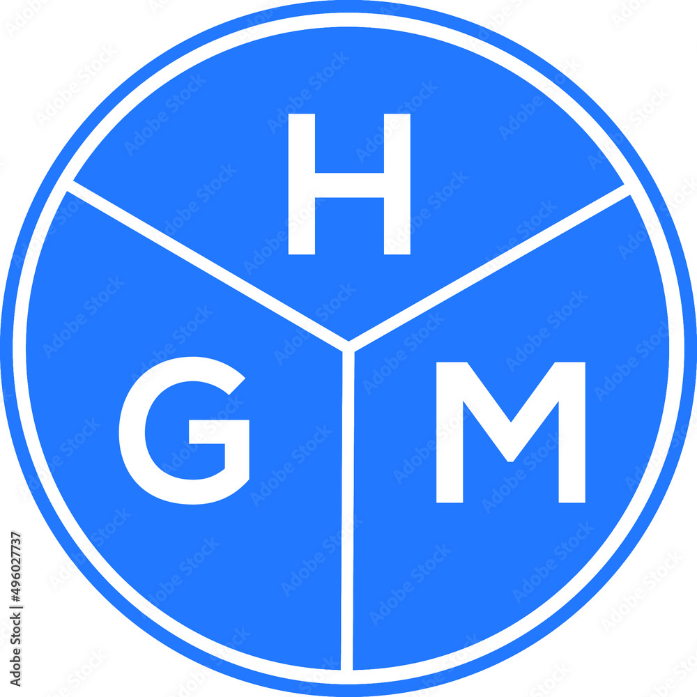 Fototapeta premium HGM letter logo design on White background. HGM creative Circle letter logo concept. HGM letter design. 