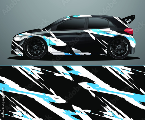 Rally car decal graphic wrap vector  abstract background
