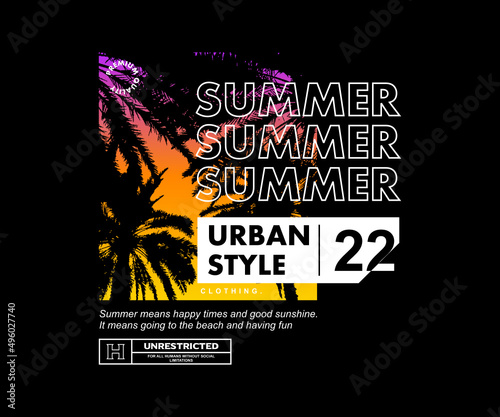 Pixel style Summer Graphic Design for T shirt Street Wear and Urban Style