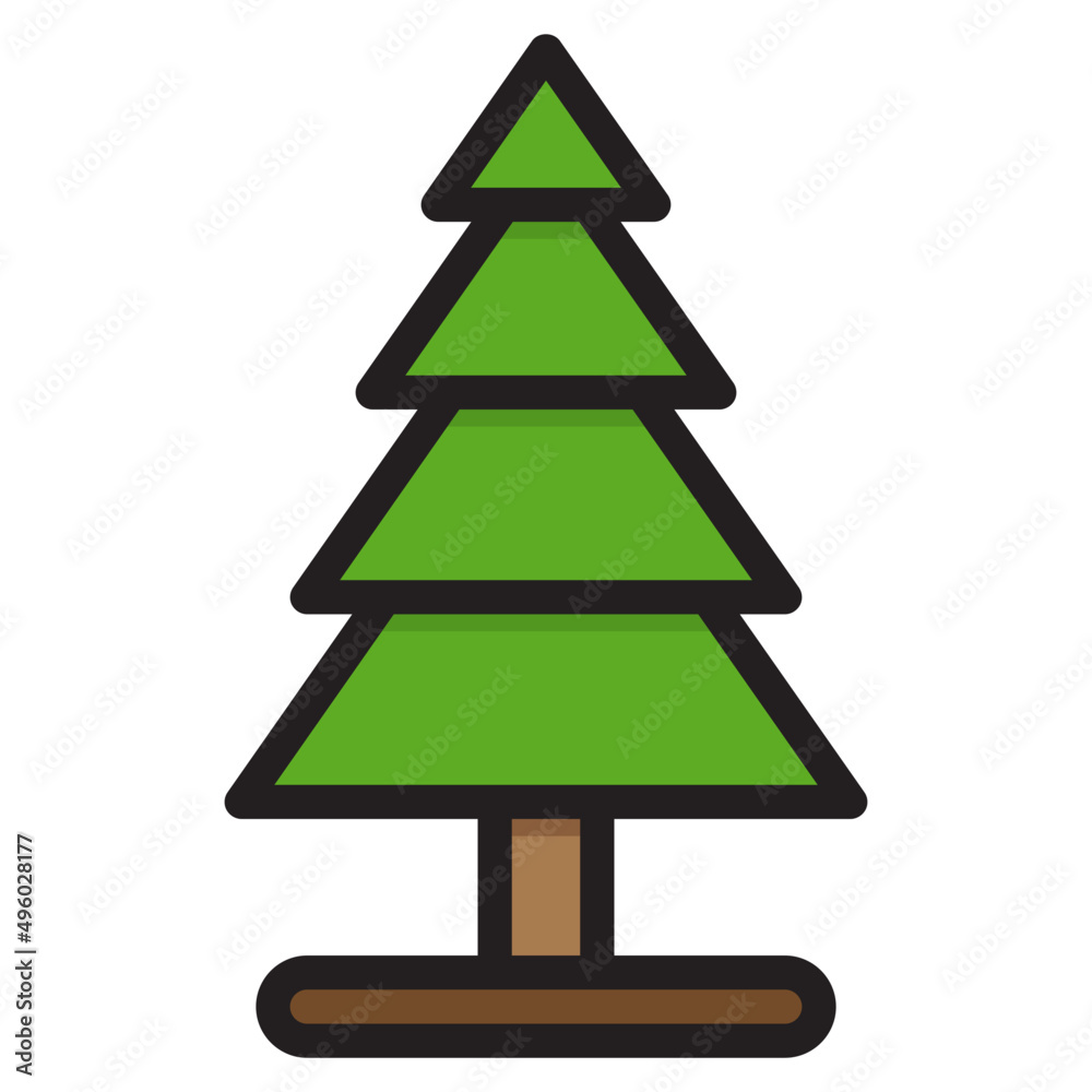 Fototapeta premium tree color line style icon