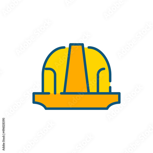 Construction hard hat. Safety warning. Pixel perfect, editable stroke color icon
