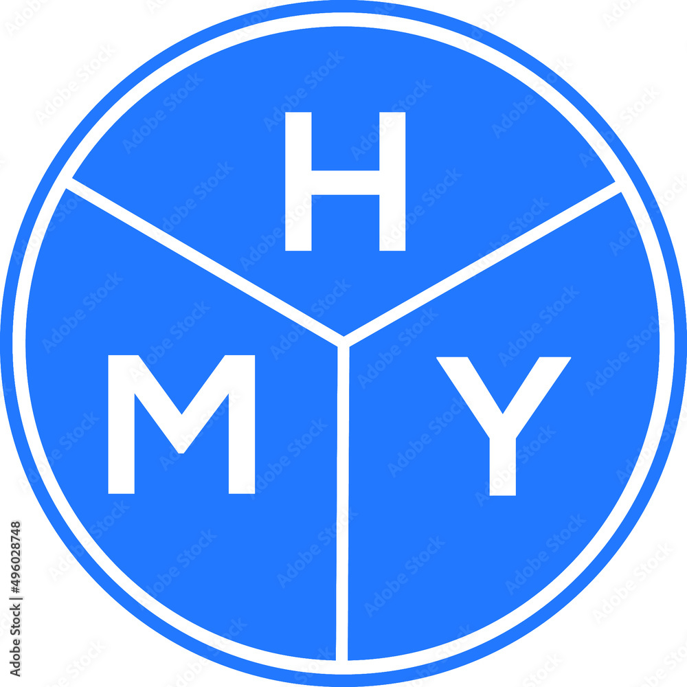 Fototapeta premium HMY letter logo design on White background. HMY creative Circle letter logo concept. HMY letter design. 