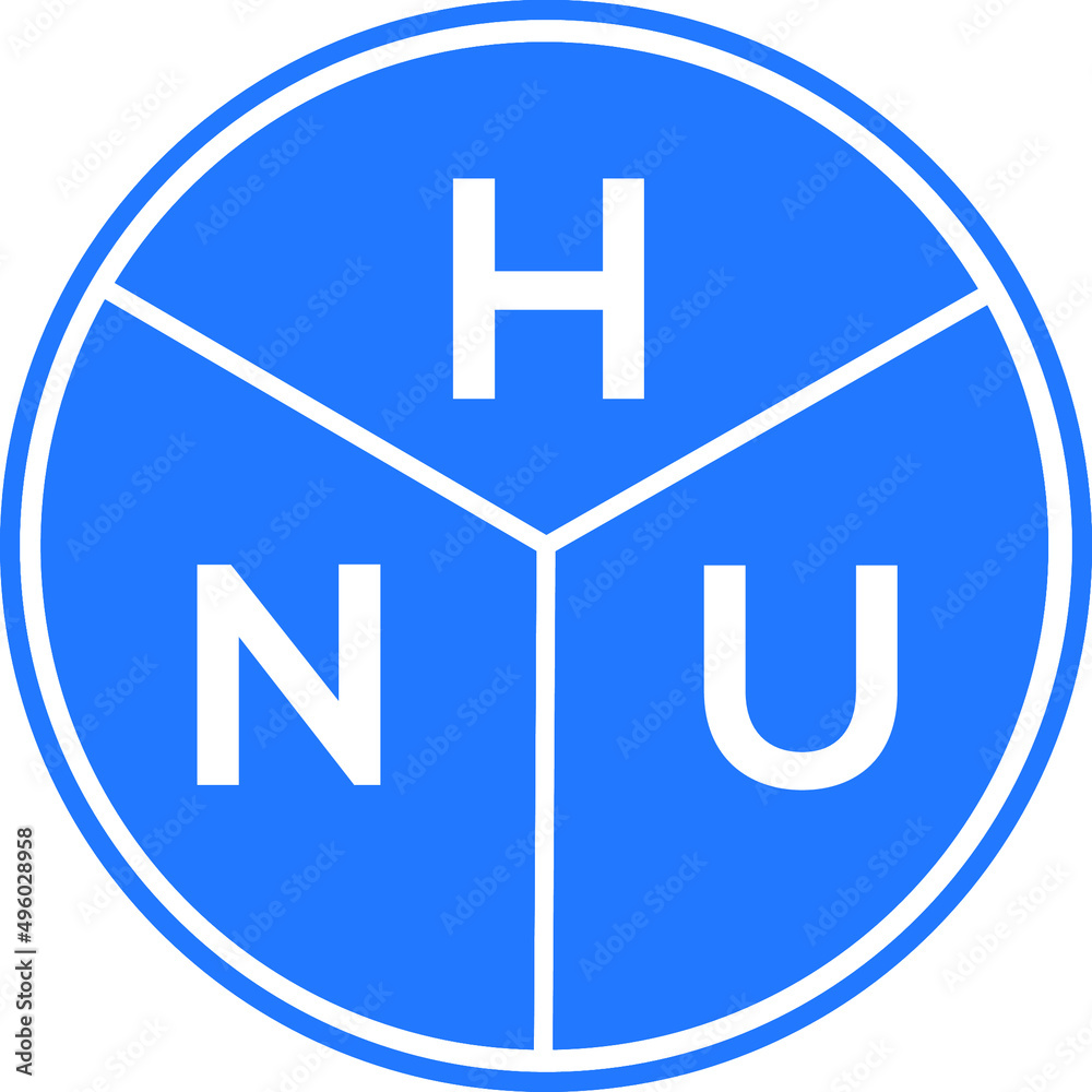 HNU letter logo design on White background. HNU creative Circle letter logo concept. HNU letter design. HNU letter logo design on White background. HNU creative Circle letter logo concept. HNU letter design.