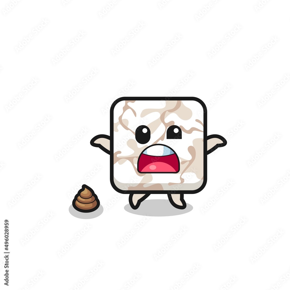 ceramic tile earth surprised to meet poop
