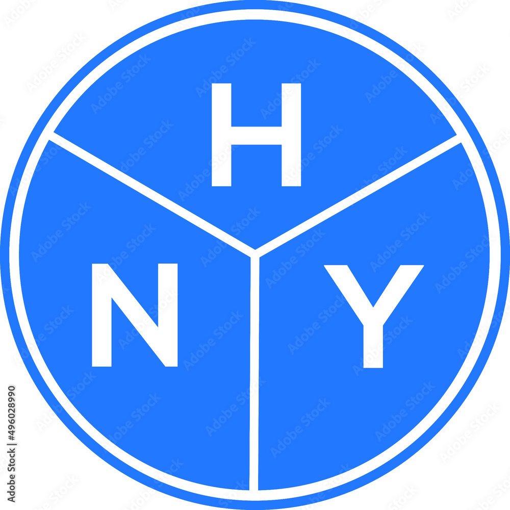 Obraz premium HNY letter logo design on White background. HNY creative Circle letter logo concept. HNY letter design. 