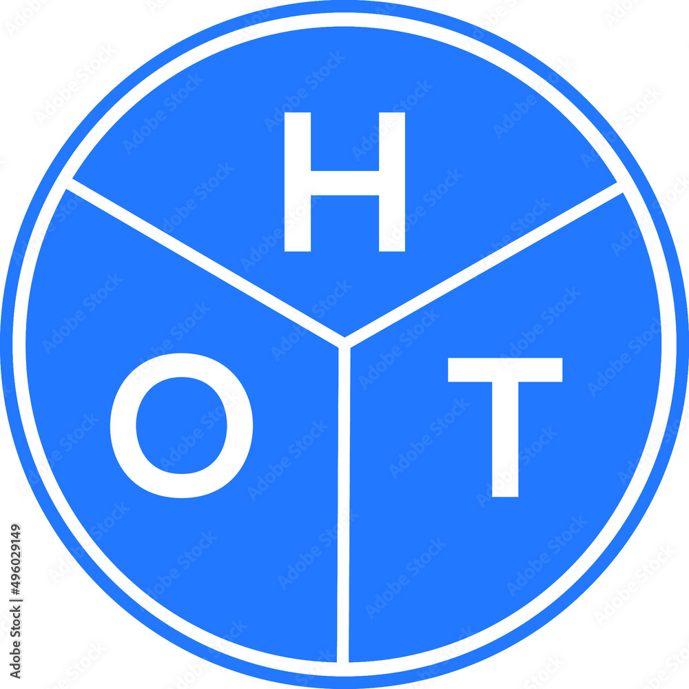 Obraz premium HOT letter logo design on black background. HOT creative initials letter logo concept. HOT letter design.