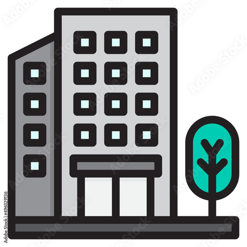 building color line style icon