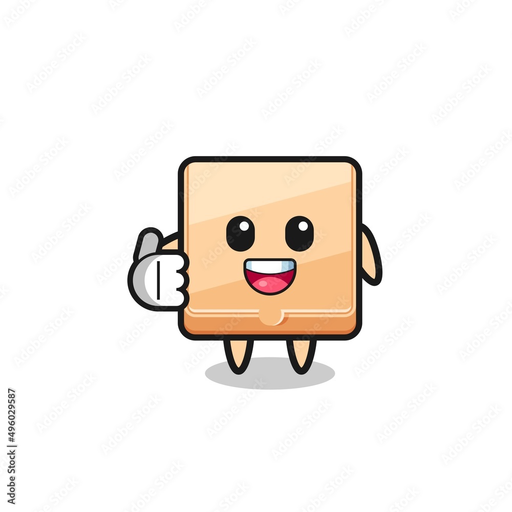pizza box mascot doing thumbs up gesture pizza box mascot doing thumbs up gesture