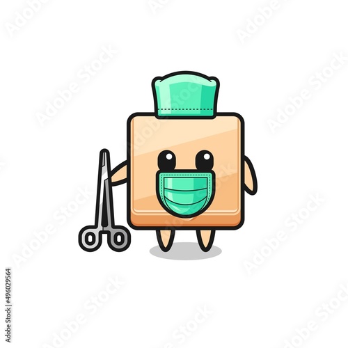 surgeon pizza box mascot character © heriyusuf