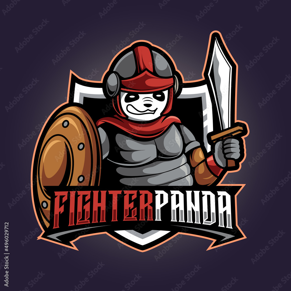 fighter panda mascot logo illustration concept fighter panda mascot logo illustration concept