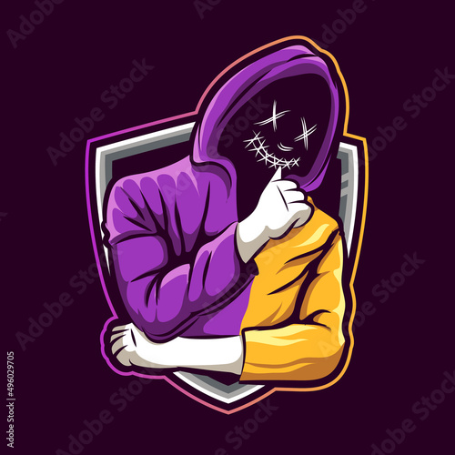 hacker mascot illustration for sports and esports logo