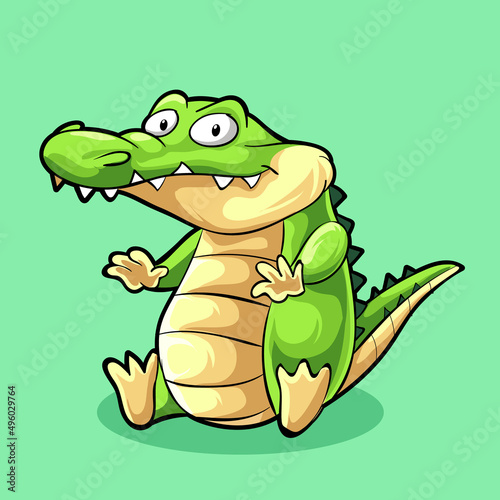 cute alligator mascot cartoon illustration