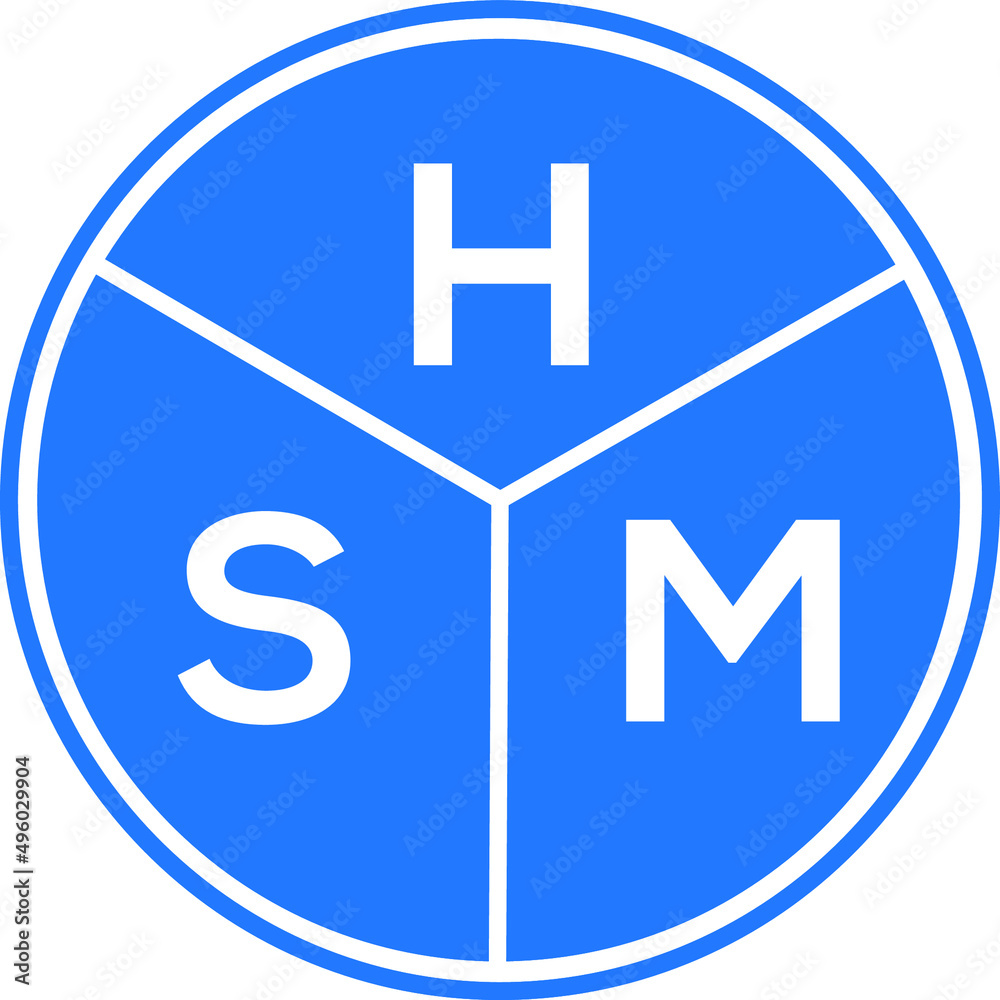 Fototapeta premium HSM letter logo design on black background. HSM creative initials letter logo concept. HSM letter design.